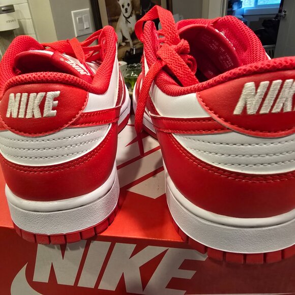 Nike Dunk Low Retro White University Red men's size 10.5 shoes HF5441-104 NEW - Picture 6 of 9